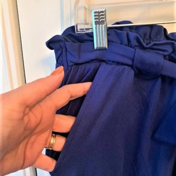 Blue Paperbag waist shorts - Picture 5 of 8